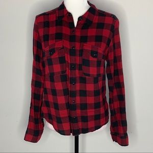 Red plaid flannel shirt